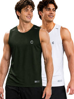 T.T. - Men Dri-Fit Round Neck Gym and Active Wear Tank Top