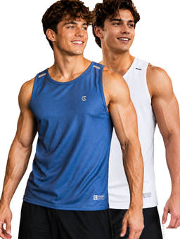 T.T. - Men Dri-Fit Round Neck Gym and Active Wear Tank Top