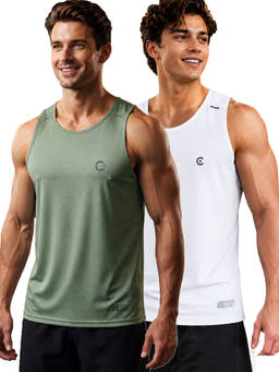 T.T. - Men Dri-Fit Round Neck Gym and Active Wear Tank Top