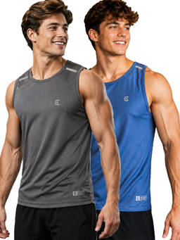 T.T. - Men Dri-Fit Round Neck Gym and Active Wear Tank Top