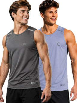 T.T. - Men Dri-Fit Round Neck Gym and Active Wear Tank Top