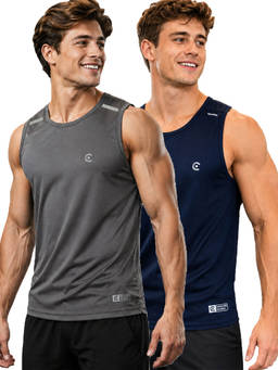 T.T. - Men Dri-Fit Round Neck Gym and Active Wear Tank Top