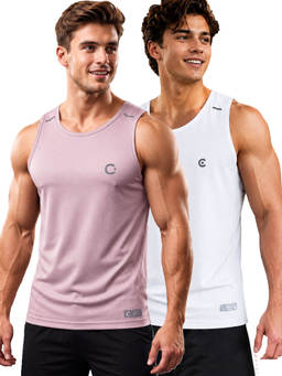 T.T. - Men Dri-Fit Round Neck Gym and Active Wear Tank Top