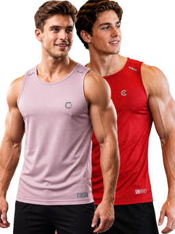 T.T. - Men Dri-Fit Round Neck Gym and Active Wear Tank Top