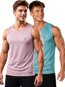 T.T. - Men Dri-Fit Round Neck Gym and Active Wear Tank Top