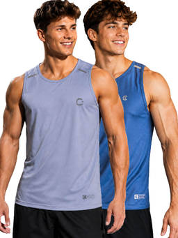 T.T. - Men Dri-Fit Round Neck Gym and Active Wear Tank Top