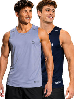 T.T. - Men Dri-Fit Round Neck Gym and Active Wear Tank Top