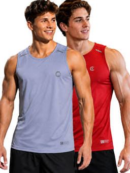 T.T. - Men Dri-Fit Round Neck Gym and Active Wear Tank Top