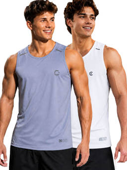 T.T. - Men Dri-Fit Round Neck Gym and Active Wear Tank Top