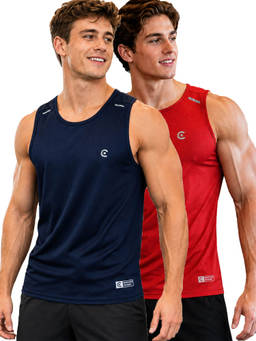 T.T. - Men Dri-Fit Round Neck Gym and Active Wear Tank Top
