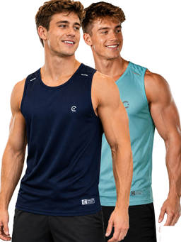 T.T. - Men Dri-Fit Round Neck Gym and Active Wear Tank Top