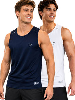 T.T. - Men Dri-Fit Round Neck Gym and Active Wear Tank Top