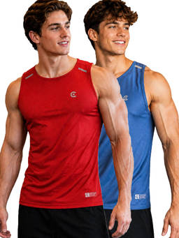 T.T. - Men Dri-Fit Round Neck Gym and Active Wear Tank Top