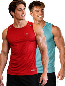 T.T. - Men Dri-Fit Round Neck Gym and Active Wear Tank Top