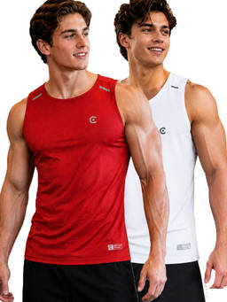 T.T. - Men Dri-Fit Round Neck Gym and Active Wear Tank Top