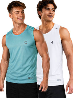 T.T. - Men Dri-Fit Round Neck Gym and Active Wear Tank Top