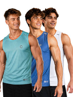 T.T. - Men Dri-Fit Round Neck Gym and Active Wear Tank Top