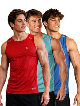 T.T. - Men Dri-Fit Round Neck Gym and Active Wear Tank Top