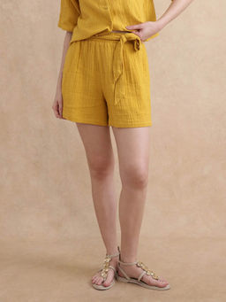 RAREISM - Jandren-B Primary Mustard Shorts with Belt