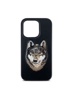 Treemoda - Embroidered Wolf Leather Case For Apple iPhone 14 Pro Max