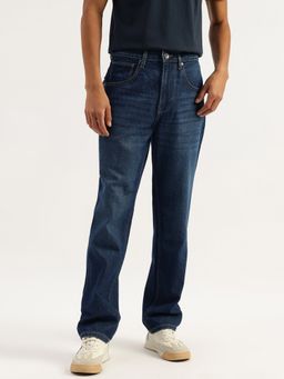 United Colors of Benetton - Blue Solid Baggy Fit Mid Wash Jeans