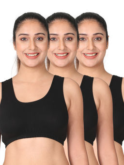 Adira - Pack Of 3 Sleep Bras - Black