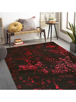 Qaaleen - Hand Tufted Floral Black & Pink 8x10 Rug