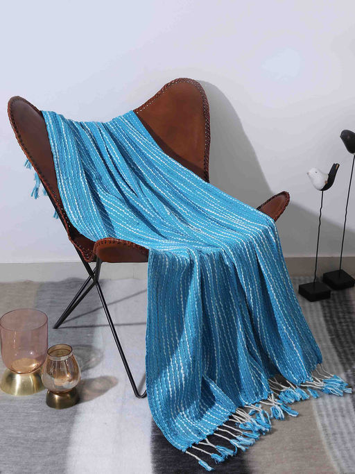 Ubuy Soft Aqua Throw Blanket Revive Home Soft Chunky Cotton