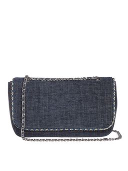 ETCETERA - Women Textured Velvet Blue Shoulder Sling Bag