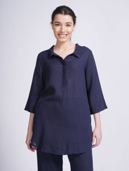 Saltpetre - Women Solid Navy Blue Tunic
