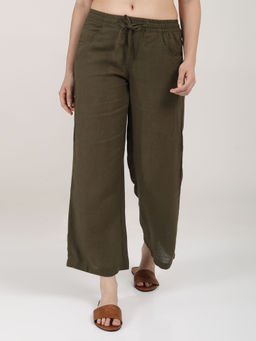 Saltpetre - Women Classic Linen Olive Pants