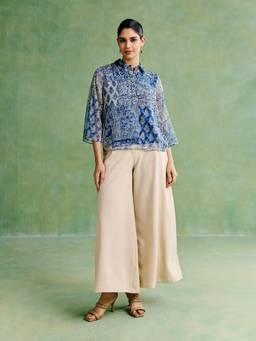 Aarke Ritu Kumar - Blue Patchloom Shirt