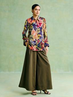 Aarke Ritu Kumar - Multi Celestial Shirt With Camisole