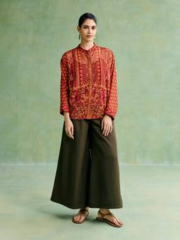 Aarke Ritu Kumar - Red Subeksha Shirt With Camisole