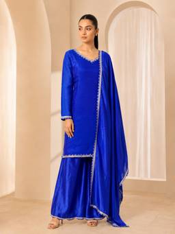 TWINS LADY - Women Blue Kurta With Sharara & Dupatta