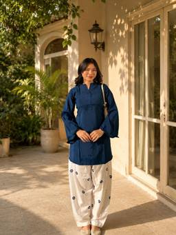 TWINS LADY - Women's Blue Kurti With Salwar