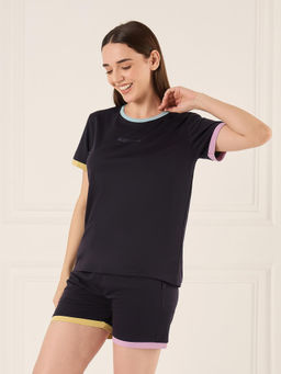 Sweet Dreams - Womens Solid Top with Shorts Black