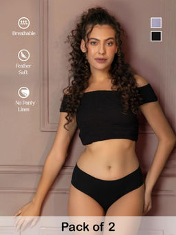 Chelvet - Seamless Hipster Panties Multi-Color (Pack of 2)