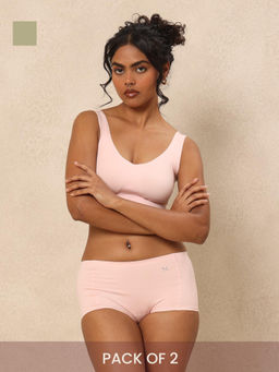 Krvvy - Seamless High Coverage Lightweight & Breathable Boyshorts Multi-Color (Pack of 2)