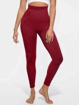Shop The Edit - High Waisted Slim Fit Anti Shaping Leggings Red