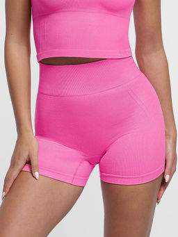 Shop The Edit - Seamless High-Waisted Peach Buttocks Shaping Yoga Shorts Pink