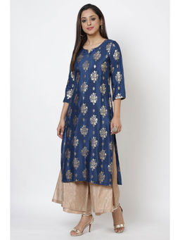 Biba - Navy Straight Kurta