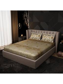 Stoa Paris - Untamed Savannah Instinct Enrich Printed King Fitted Bedsheet With 2 Pillow Covers