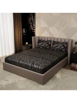 Stoa Paris - Untamed Moonlit Rustle Enrich Printed King Fitted Bedsheet With 2 Pillow Covers