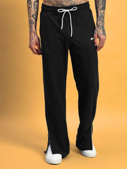 WEARDUDS - Black Hershey Side Slit Trackpant