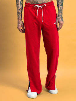 WEARDUDS - Red Hershey Side Slit Trackpant