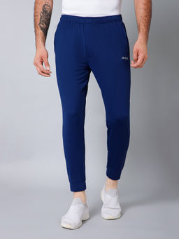 Cantabil - Men Blue Solid Regular Fit Joggers