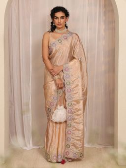 Libas - Beige Ethnic Motif Embellished With Unstitched