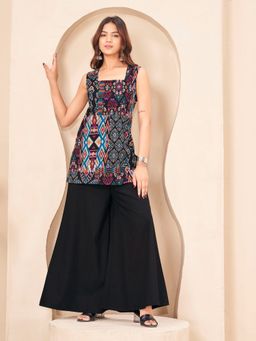 Tikhi Imli - Sleeveless Black Color Jaipuri Printed Co-Ord Set