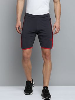 SHOWOFFFF - Mens Knee Length Solid Grey Mid-rise Sports Shorts